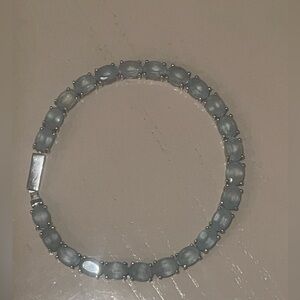 Blue Topaz Rhodium Over Sterling Silver Bracelet 19.40ctw